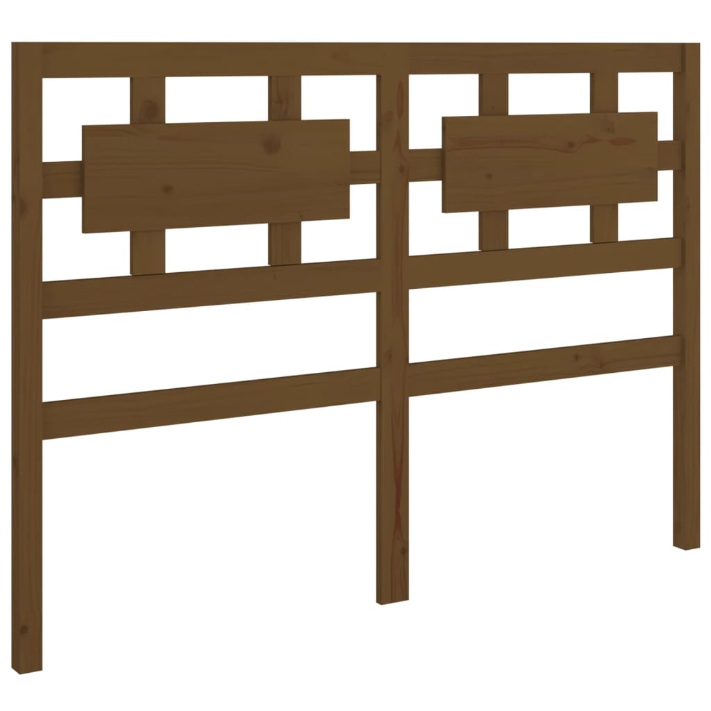 Uzglavlje za krevet boja meda 125,5x4x100 cm masivna borovina