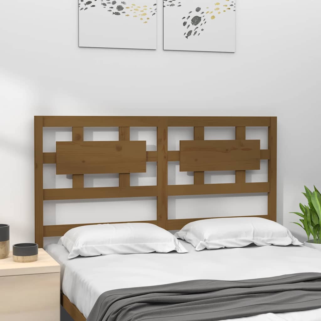 Uzglavlje za krevet boja meda 165,5x4x100 cm masivna borovina