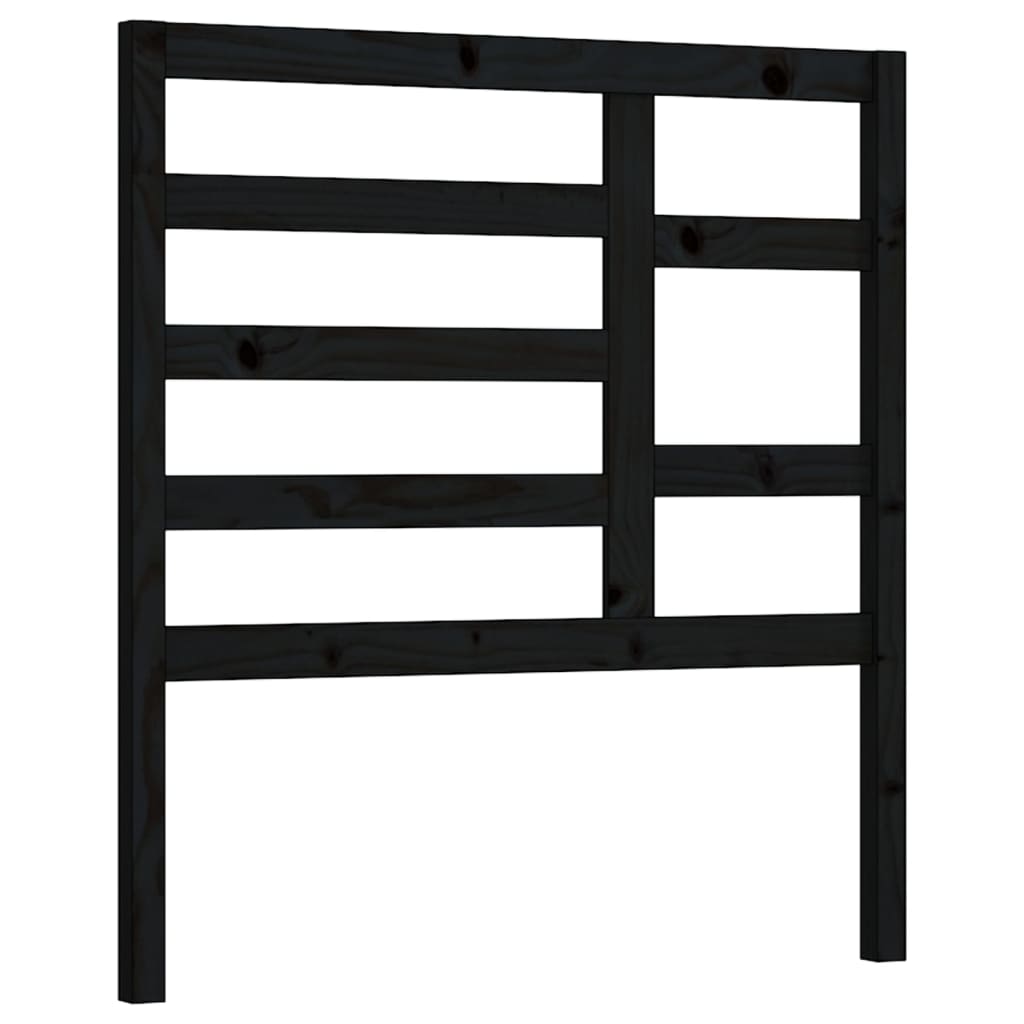 Uzglavlje za krevet crno 81 x 4 x 104 cm od masivne borovine
