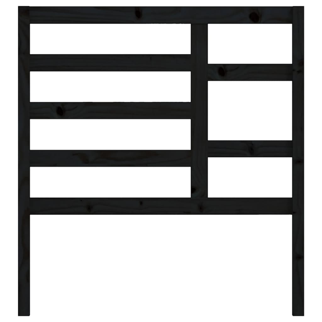 Uzglavlje za krevet crno 81 x 4 x 104 cm od masivne borovine
