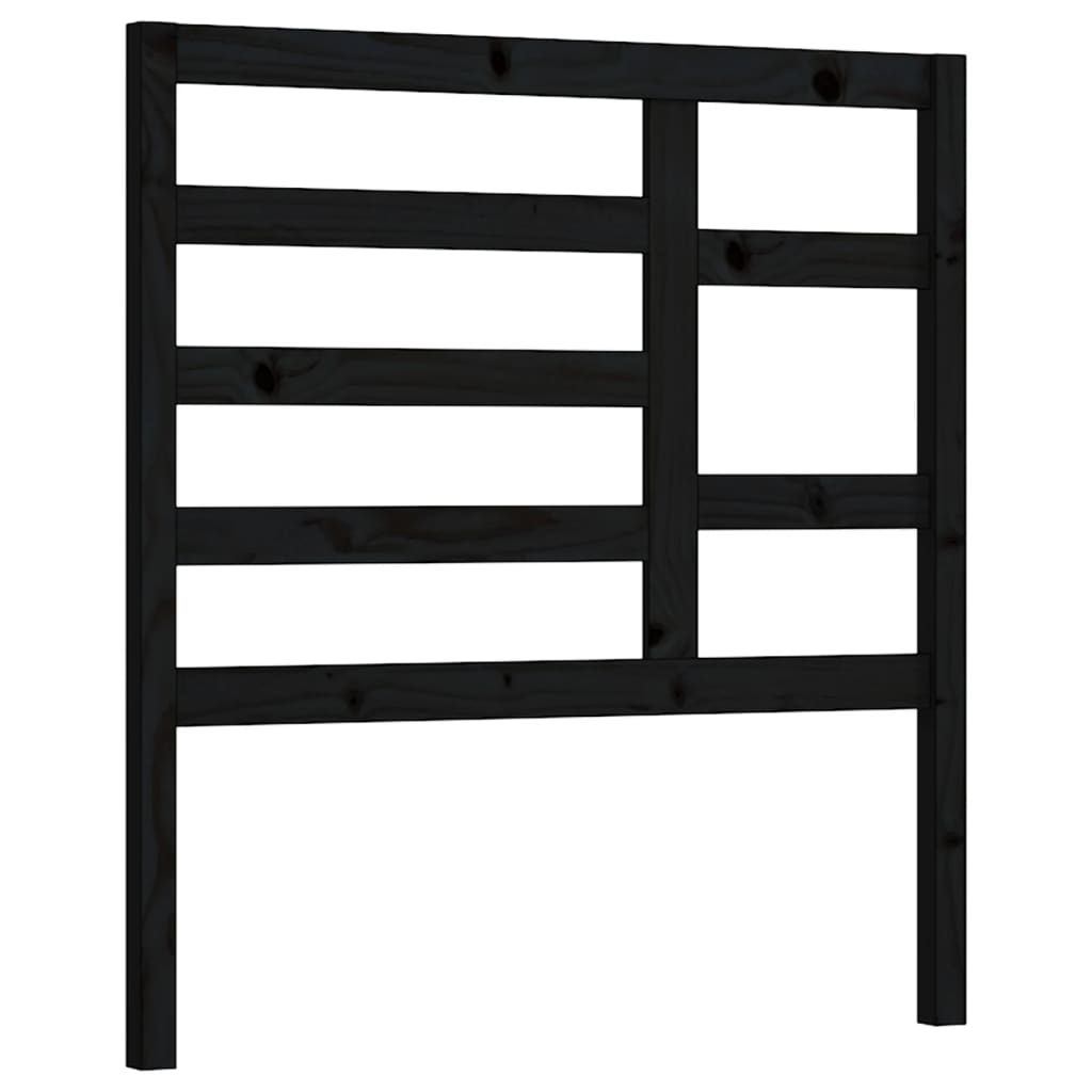 Uzglavlje za krevet crno 96 x 4 x 104 cm od masivne borovine