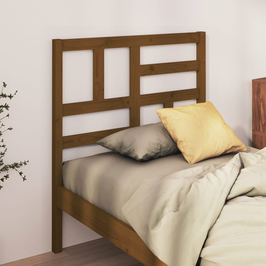 Uzglavlje za krevet boja meda 96 x 4 x 104 cm masivna borovina