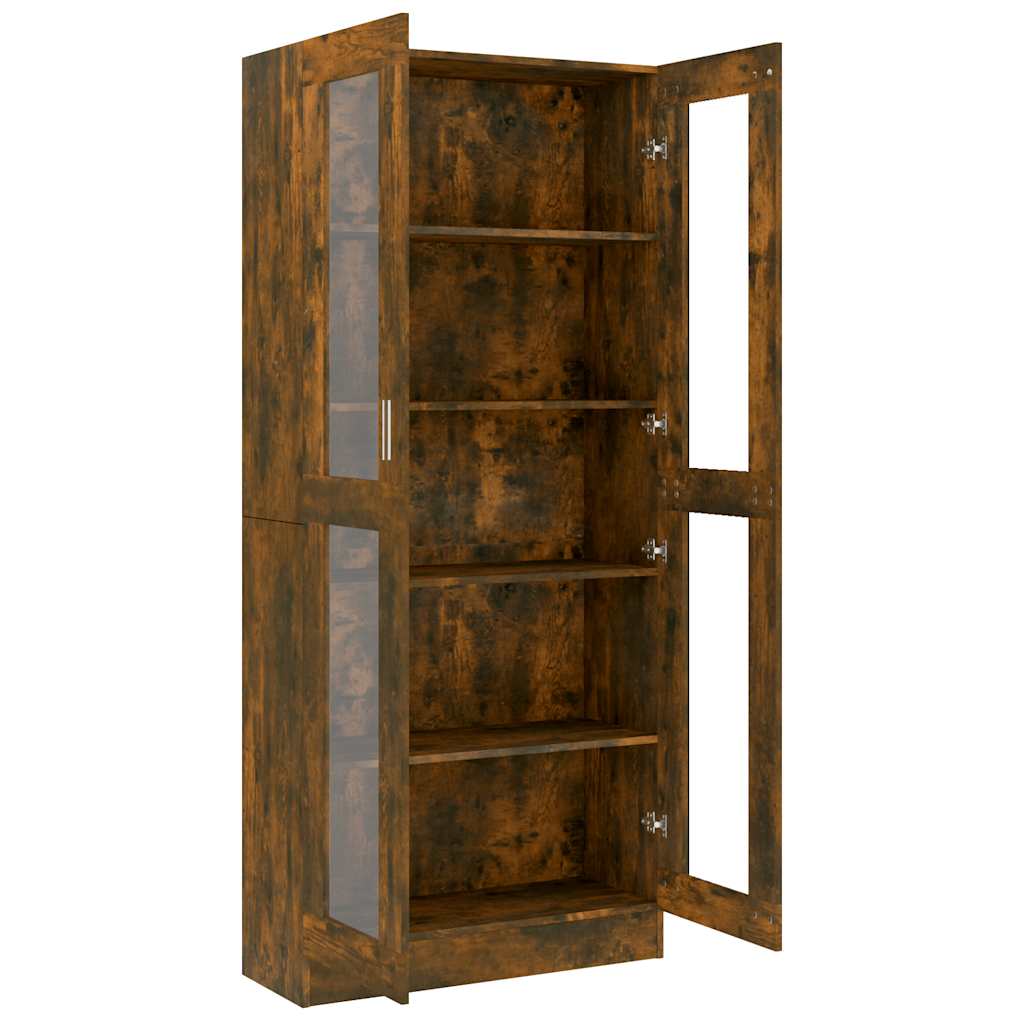 Vitrina boja dimljenog hrasta 82,5 x 30,5 x 185 cm drvena