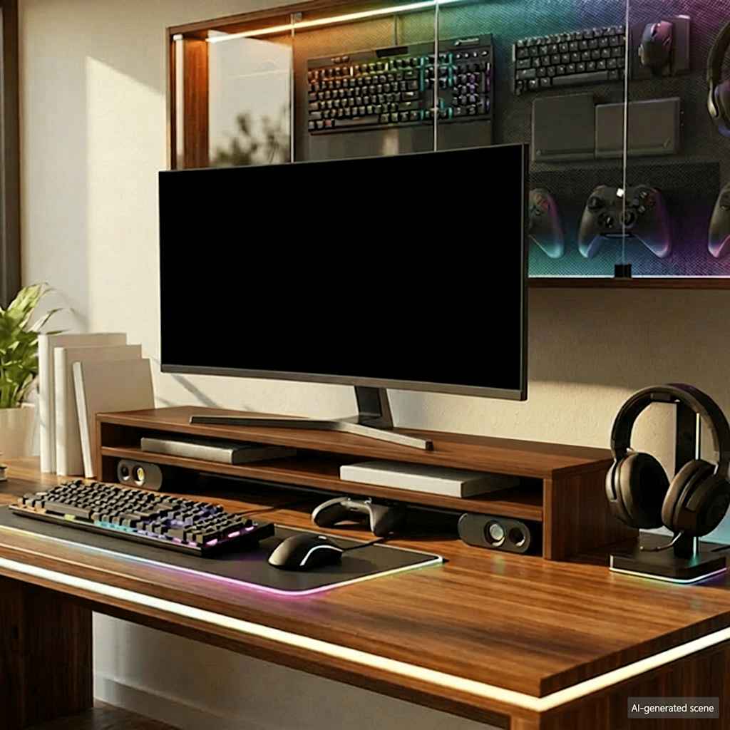 Stalak za monitor boja smeđeg hrasta 100 x 24 x 13 cm drveni
