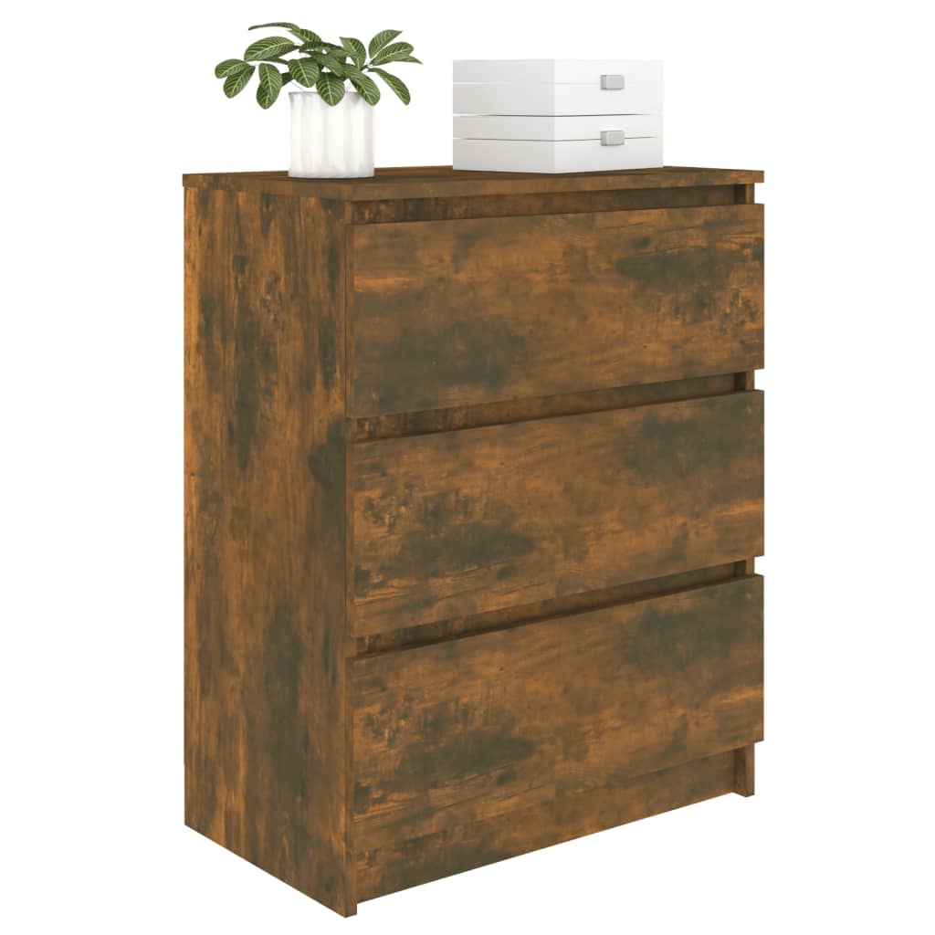 Komoda boja dimljenog hrasta 60 x 35 x 76 cm konstruirano drvo