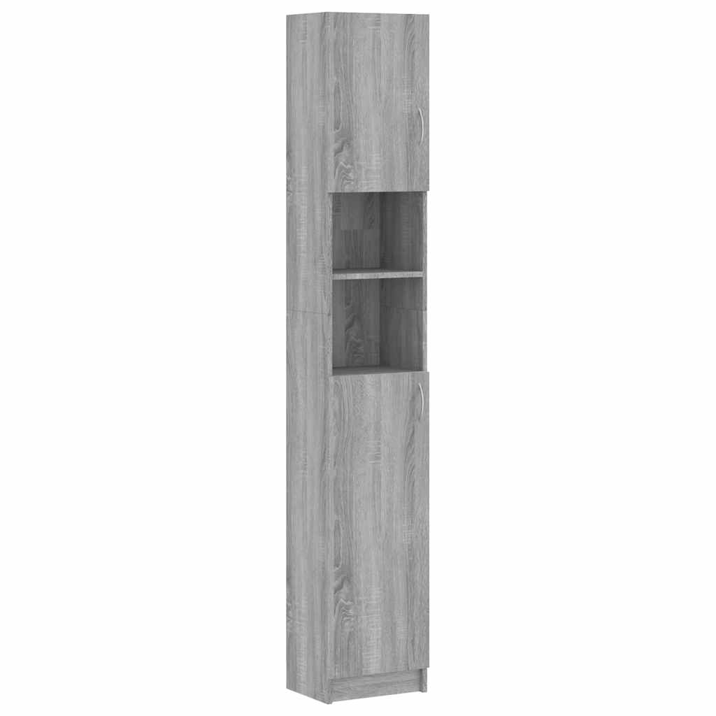 Kupaonski ormarić sivi hrast 32x25,5x190 cm konstruirano drvo