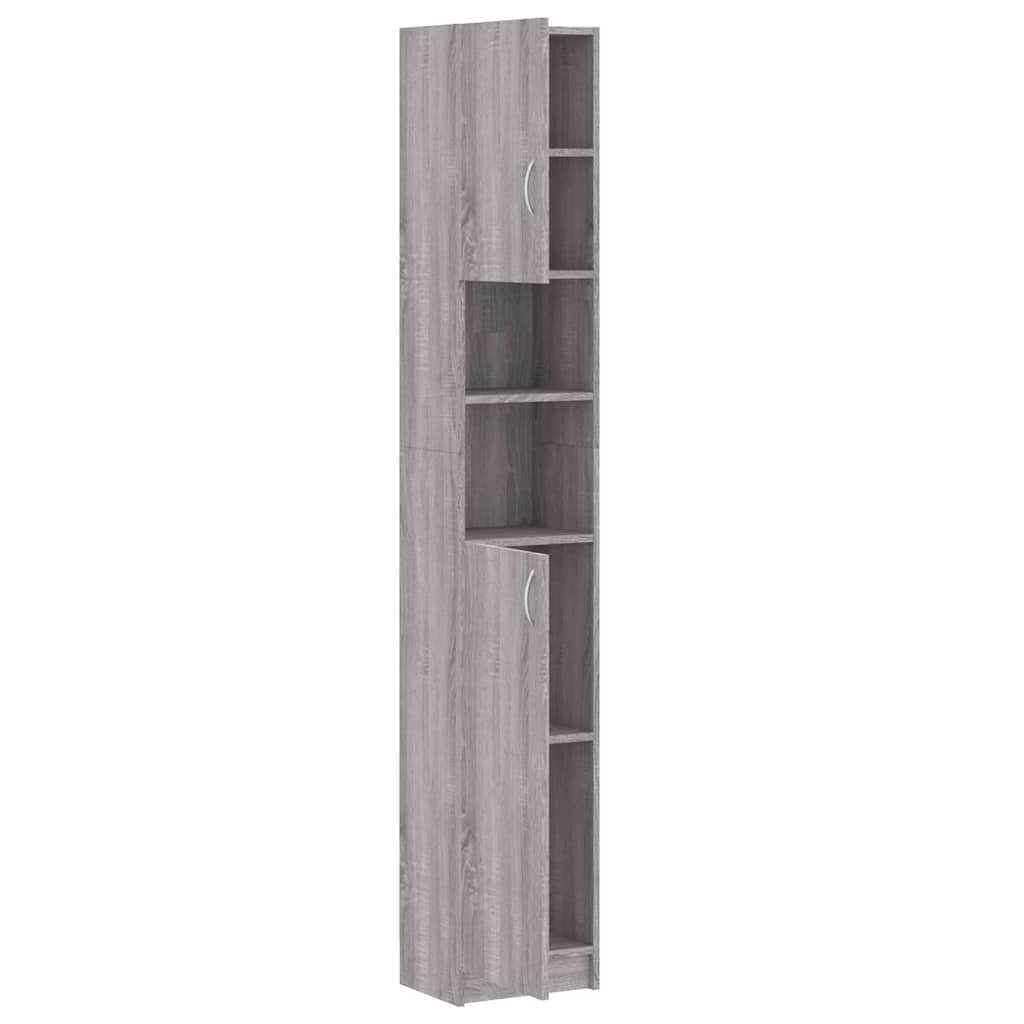 Kupaonski ormarić sivi hrast 32x25,5x190 cm konstruirano drvo