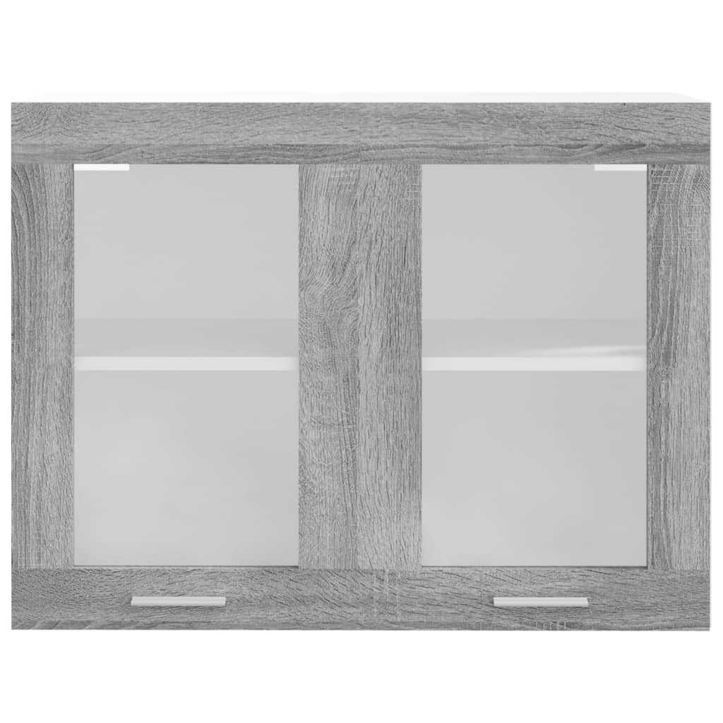 Viseći stakleni ormarić "Lyon" sivi sonoma 80x31x60 cm inženjerski drvo