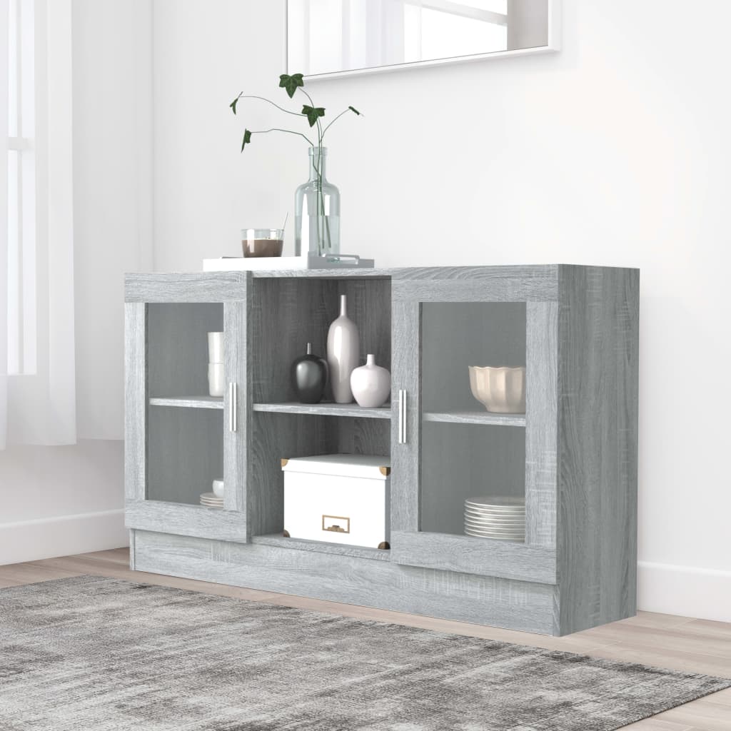 Vitrina boja sivog hrasta sonome 120 x 30,5 x 70 cm drvena