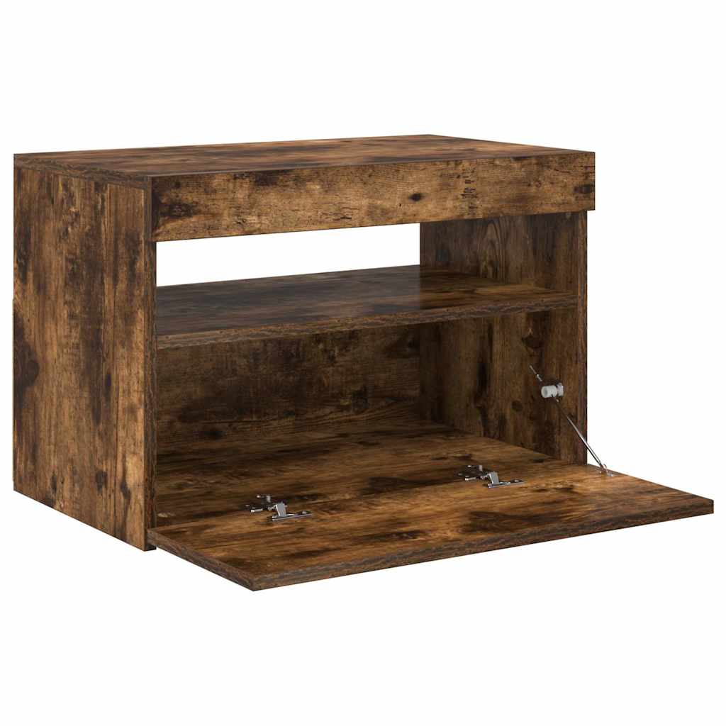 TV ormarić s LED svjetlima boja dimljenog hrasta 60x35x40 cm