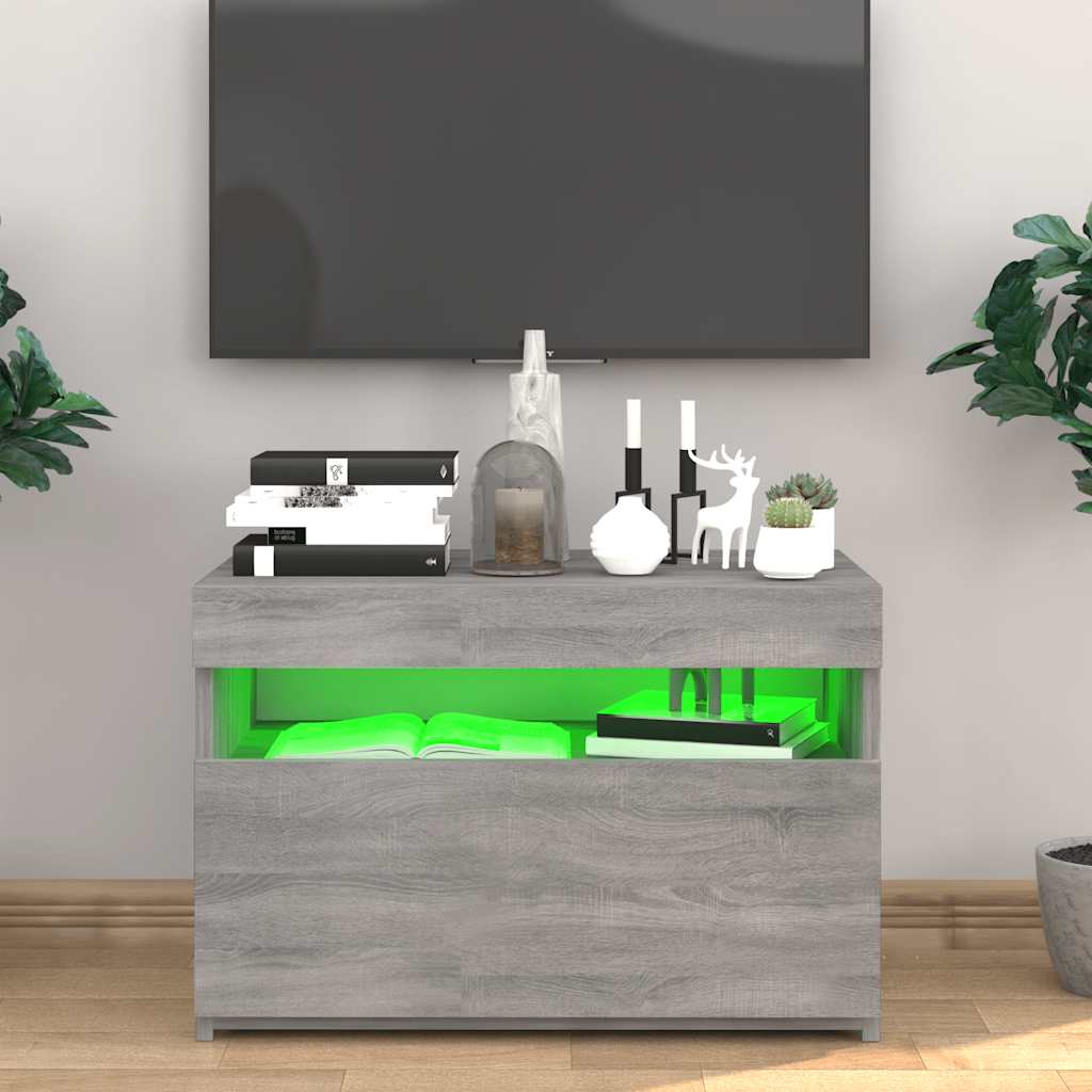 TV ormarić s LED svjetlima boja hrasta sonome 60 x 35 x 40 cm
