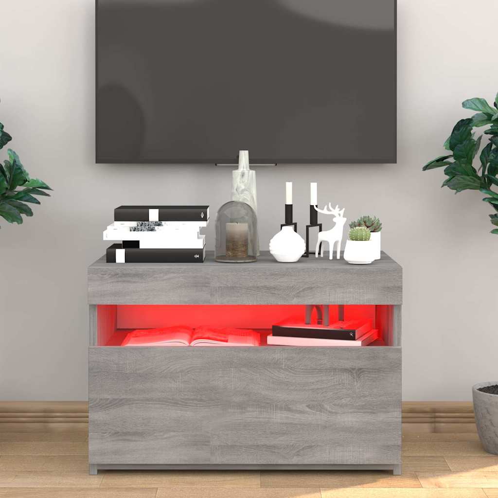 TV ormarić s LED svjetlima boja hrasta sonome 60 x 35 x 40 cm