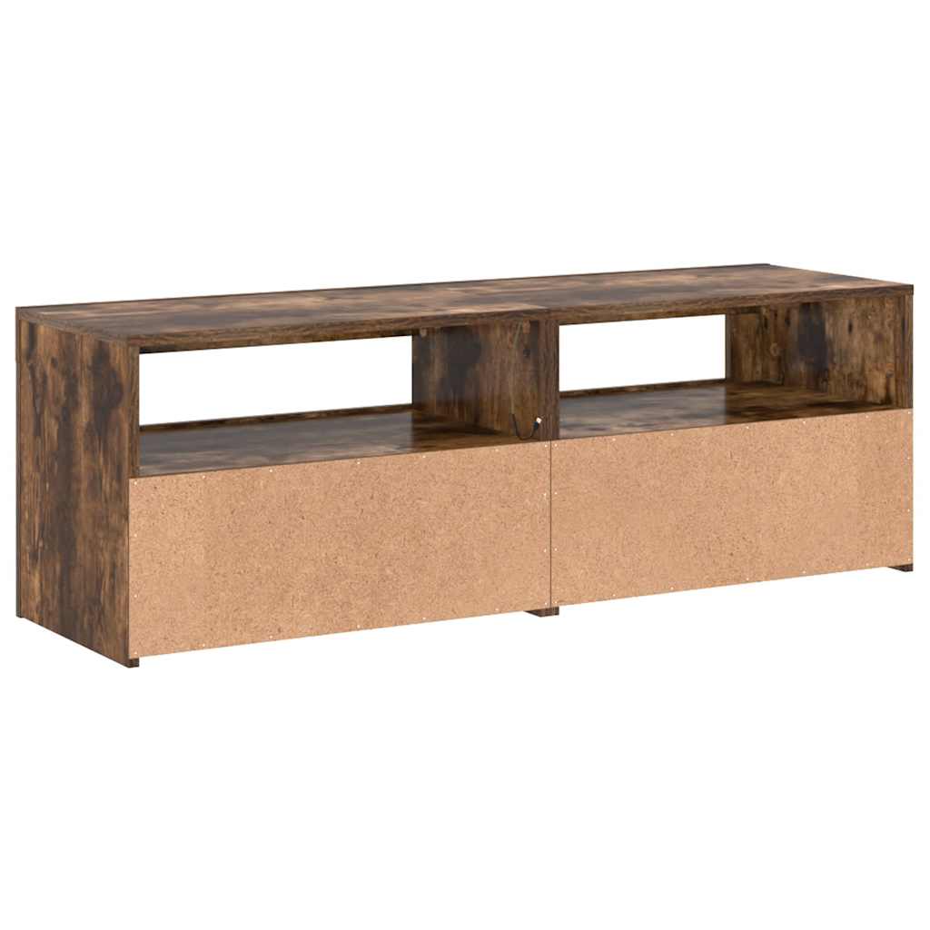 TV ormarić s LED svjetlima boja dimljenog hrasta 120x35x40 cm