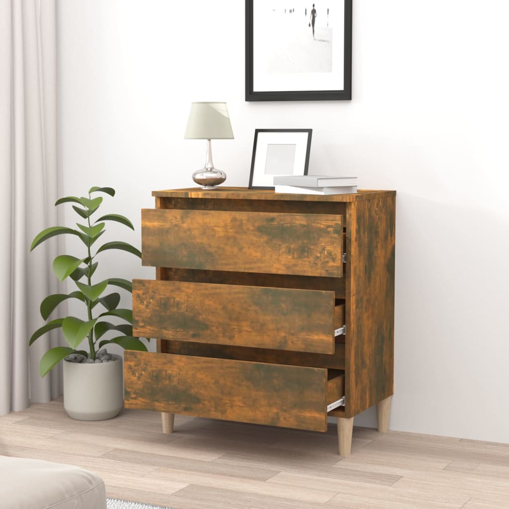 Komoda boja dimljenog hrasta 60 x 35 x 69 cm konstruirano drvo