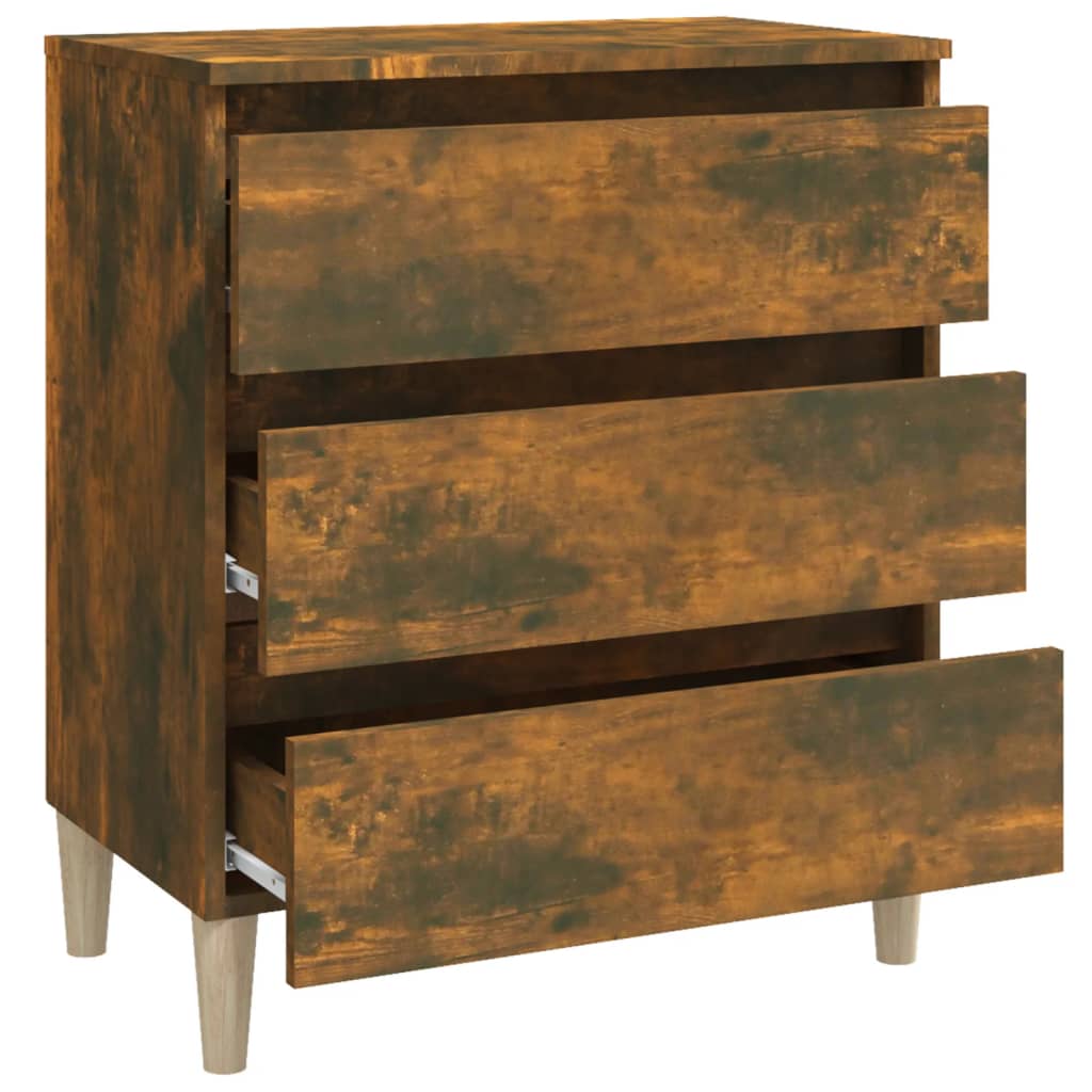 Komoda boja dimljenog hrasta 60 x 35 x 69 cm konstruirano drvo