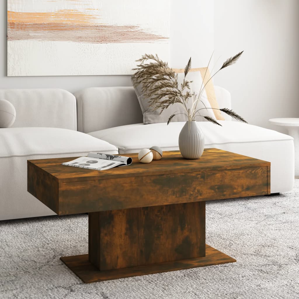 Stolić za kavu dimljeni hrast 96 x 50 x 45 cm konstruirano drvo