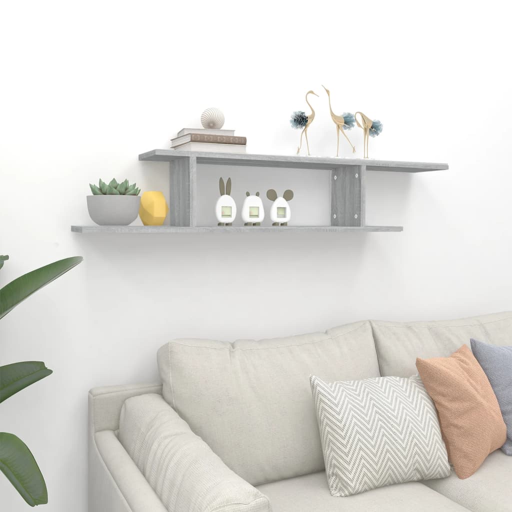 Zidna TV polica boja hrasta 125x18x23 cm konstruirano drvo