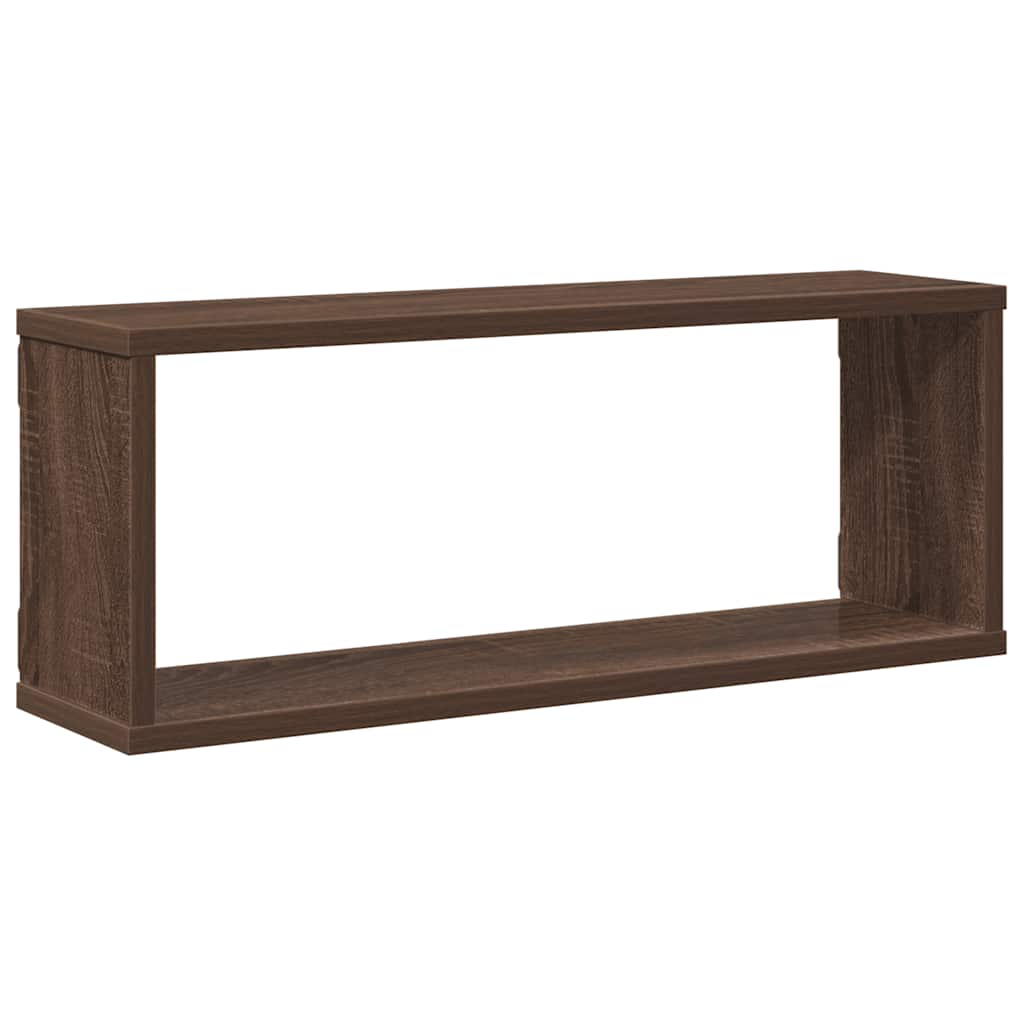 Kockaste zidne police 4 kom smeđi hrast 60 x 15 x 23 cm drvene