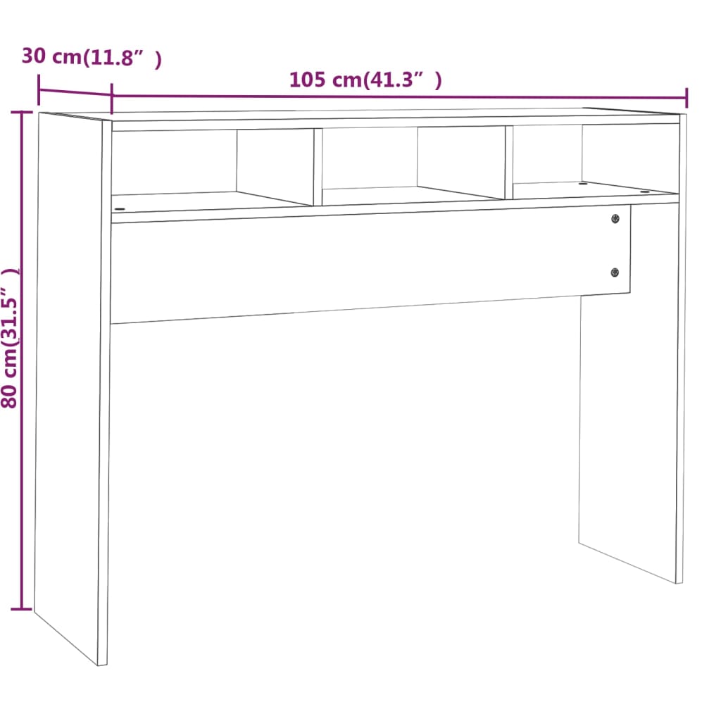 Konzolni stol boja hrasta sonome 105x30x80 cm konstruirano drvo