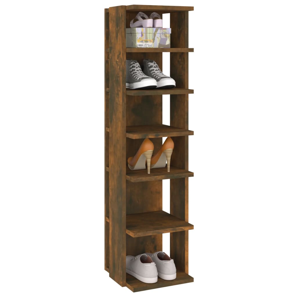 Stalak za cipele dimljeni hrast 27,5x27x102cm konstruirano drvo