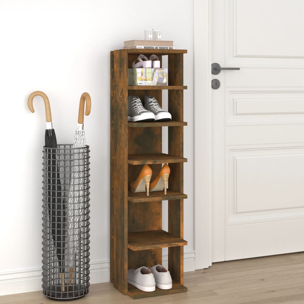 Stalak za cipele dimljeni hrast 27,5x27x102cm konstruirano drvo