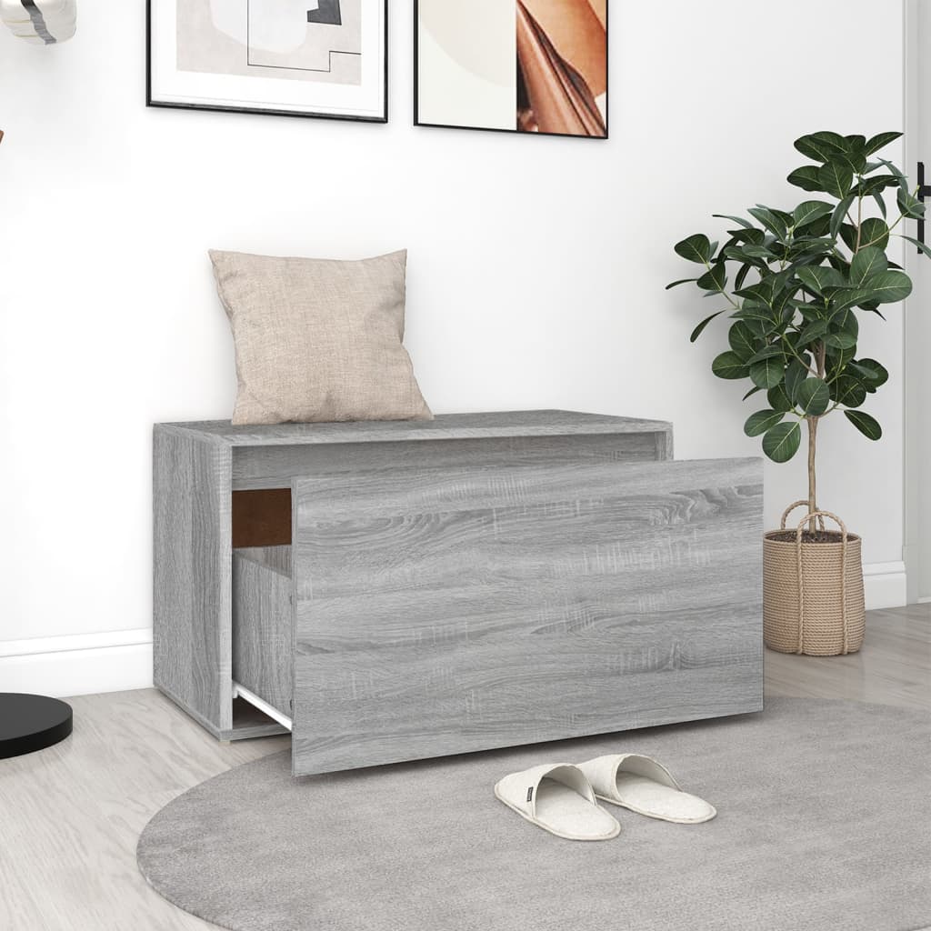 Klupa za hodnik sivi hrast 80 x 40 x 45 cm konstruirano drvo