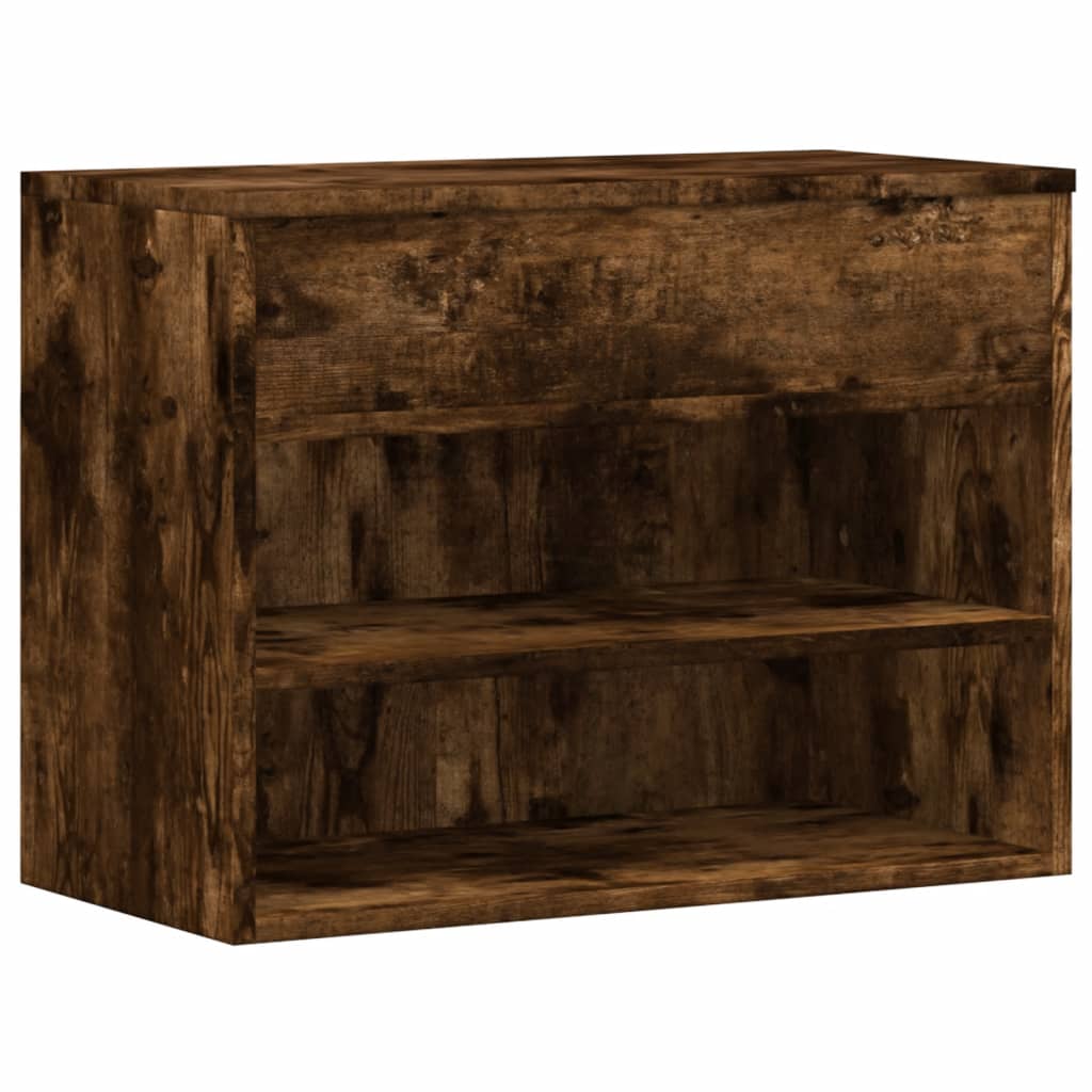 Klupa za cipele dimljeni hrast 60x30x45 cm konstruirano drvo