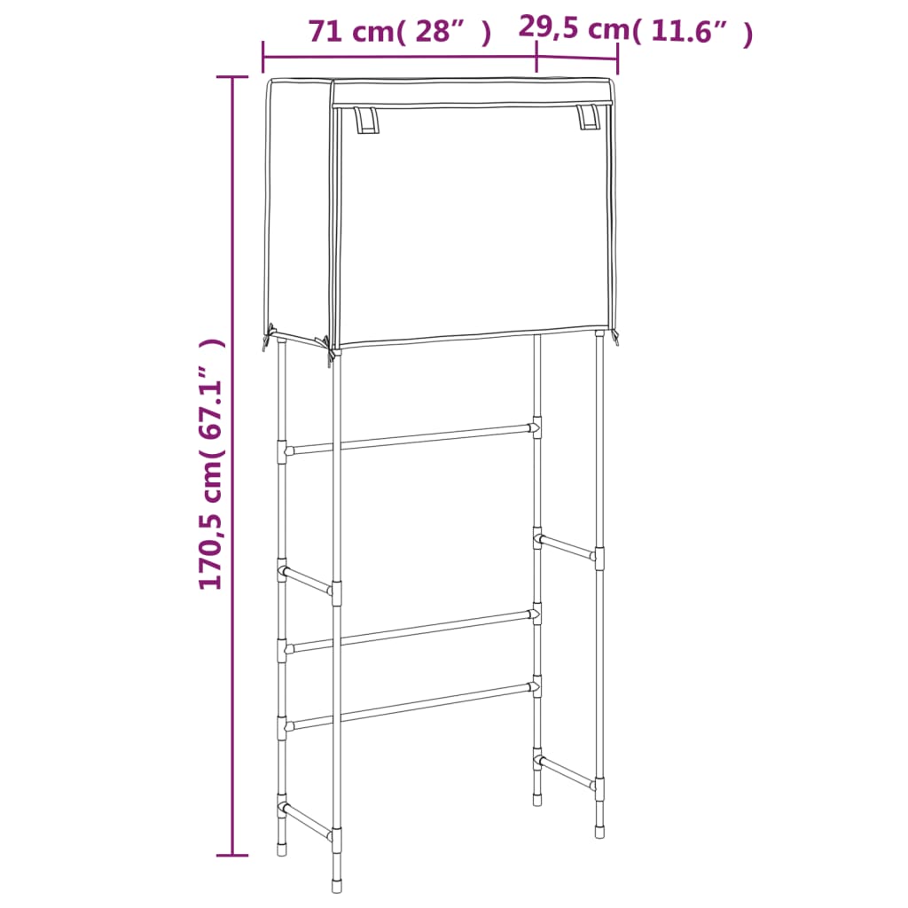 Stalak za pohranu na 2 razine crni 71x29,5x170,5 cm željezni