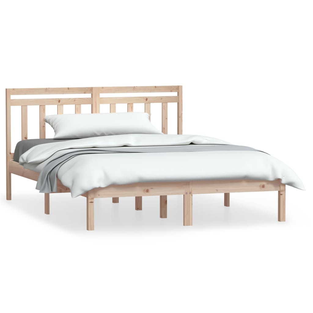 Okvir za krevet od masivnog drva 135 x 190 cm bračni