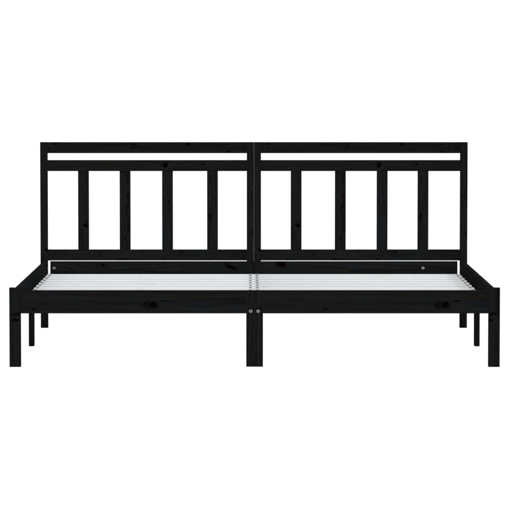 Okvir za krevet od masivne borovine crni 200 x 200 cm