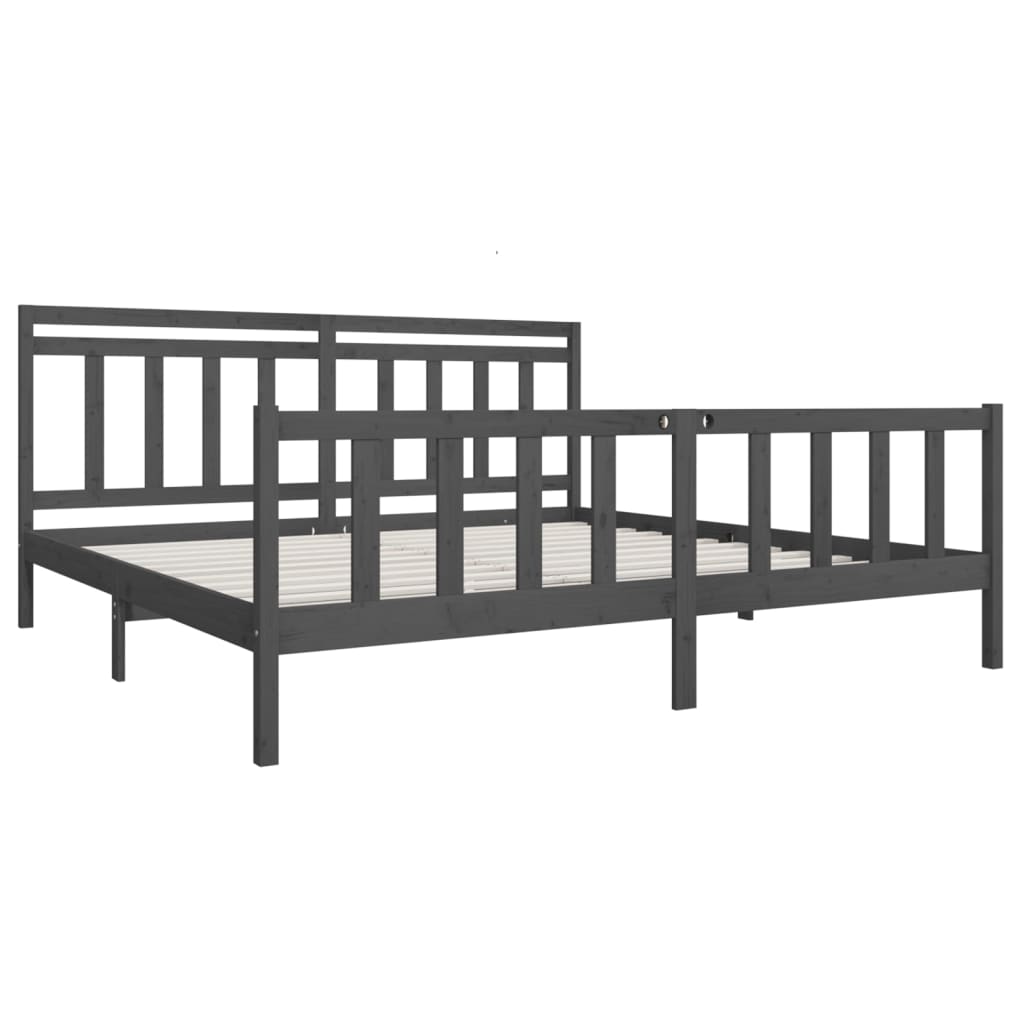 Okvir za krevet od masivnog drva sivi 200 x 200 cm
