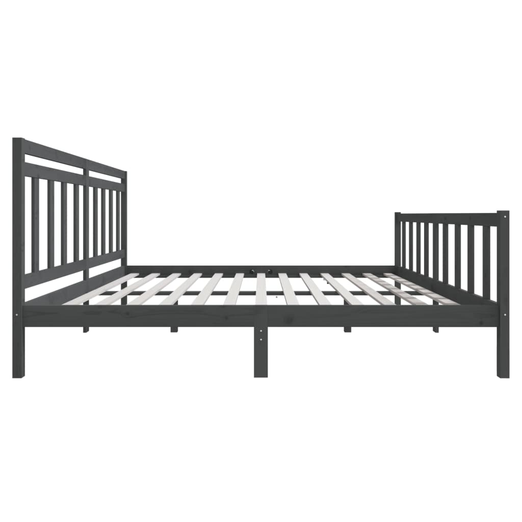 Okvir za krevet od masivnog drva sivi 200 x 200 cm