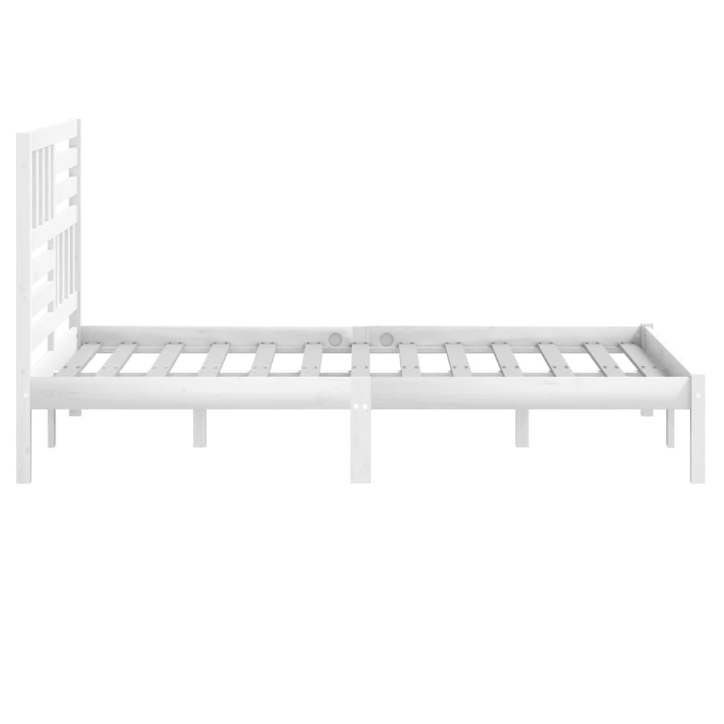 Okvir za krevet od masivne borovine bijeli 120 x 200 cm