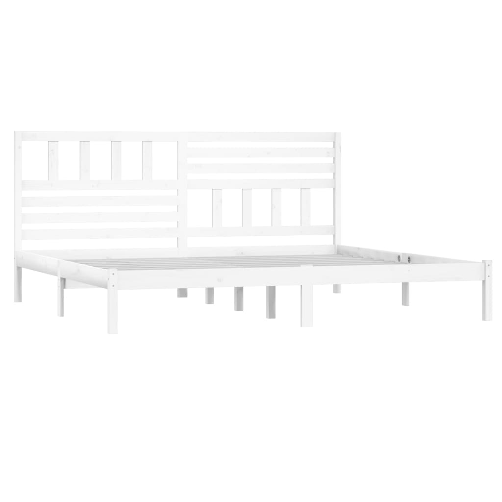 Okvir za krevet od masivne borovine bijeli 200 x 200 cm