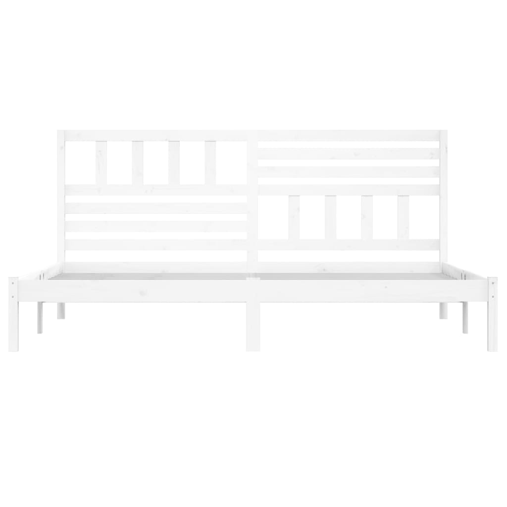 Okvir za krevet od masivne borovine bijeli 200 x 200 cm