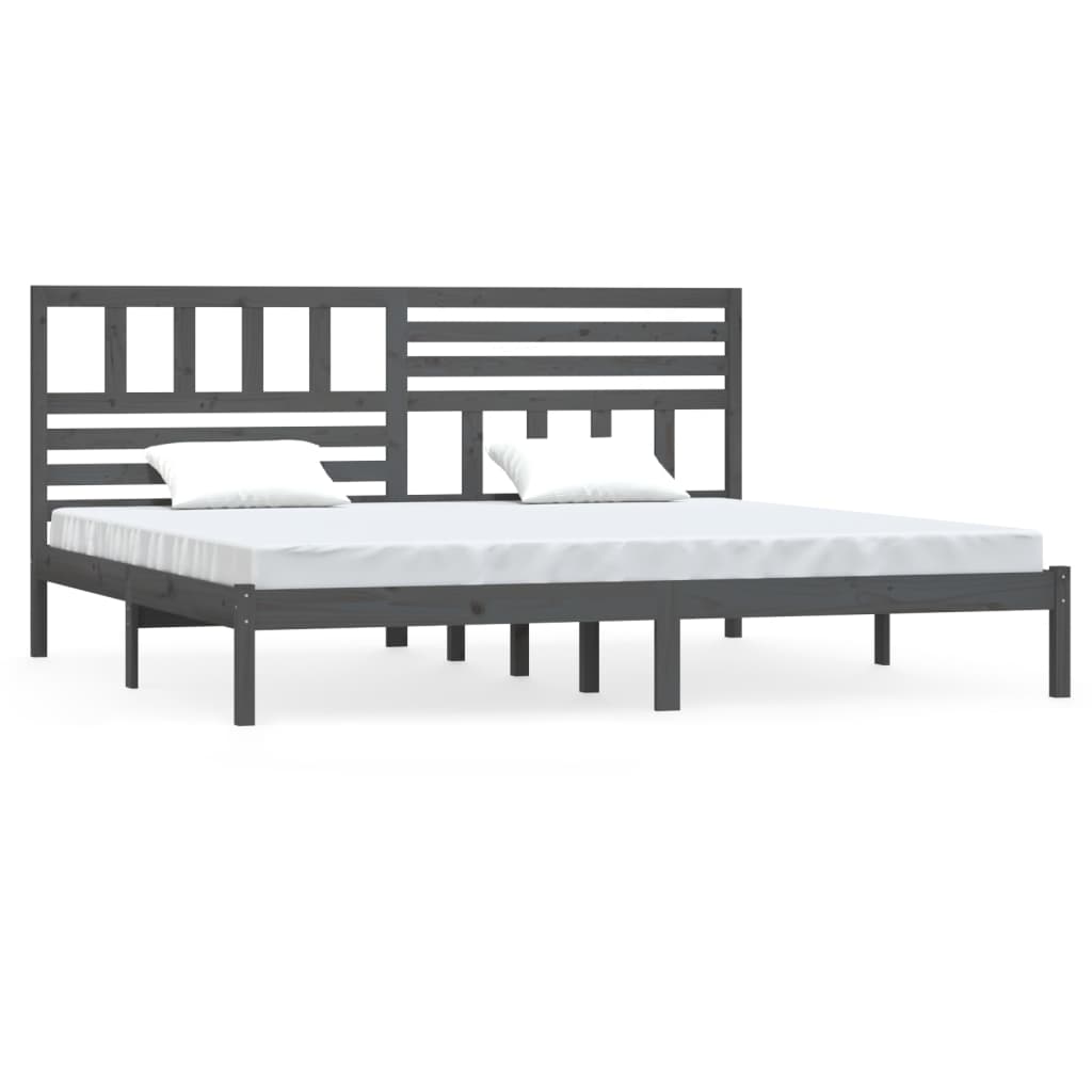 Okvir za krevet od masivne borovine sivi 200 x 200 cm