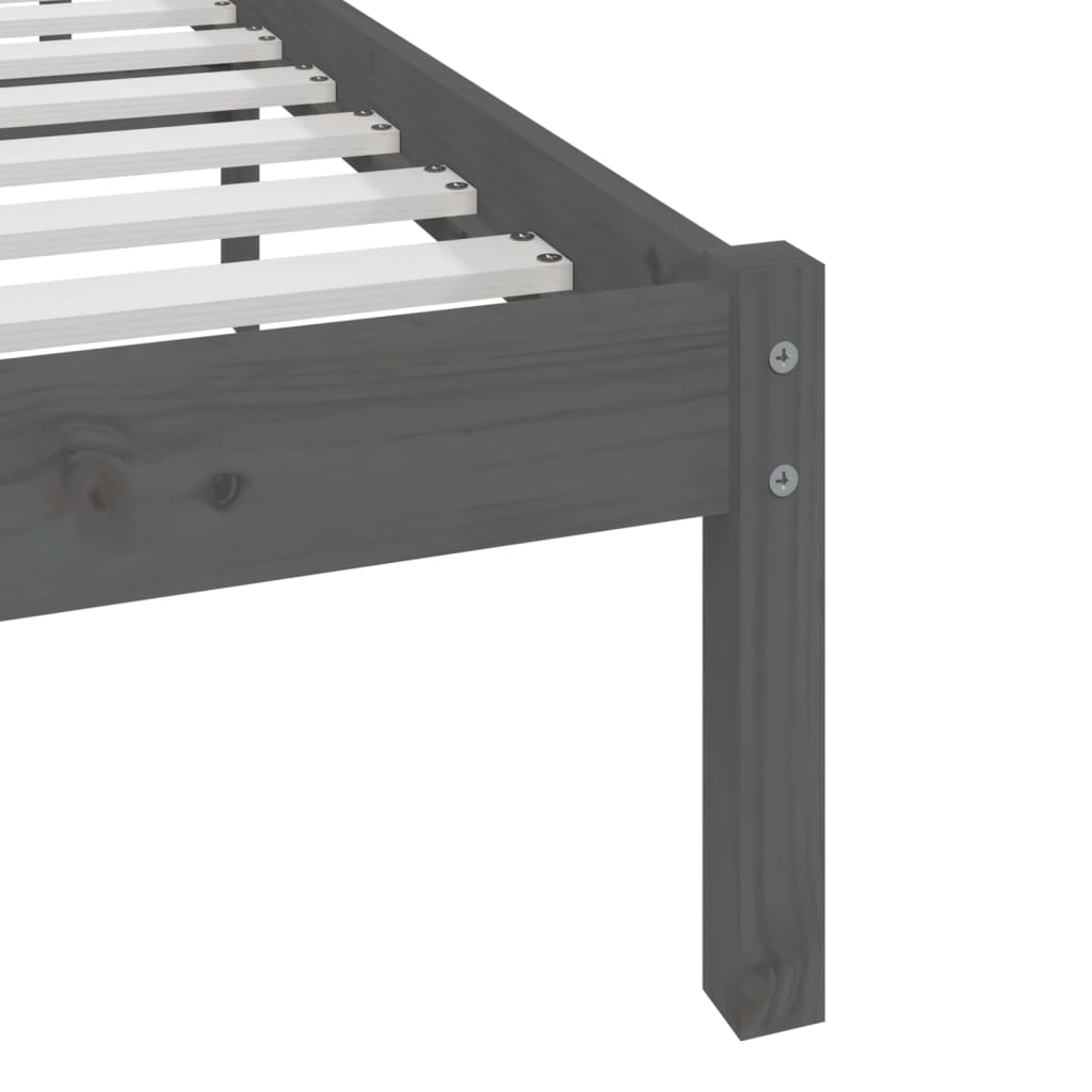 Okvir za krevet od masivne borovine sivi 200 x 200 cm