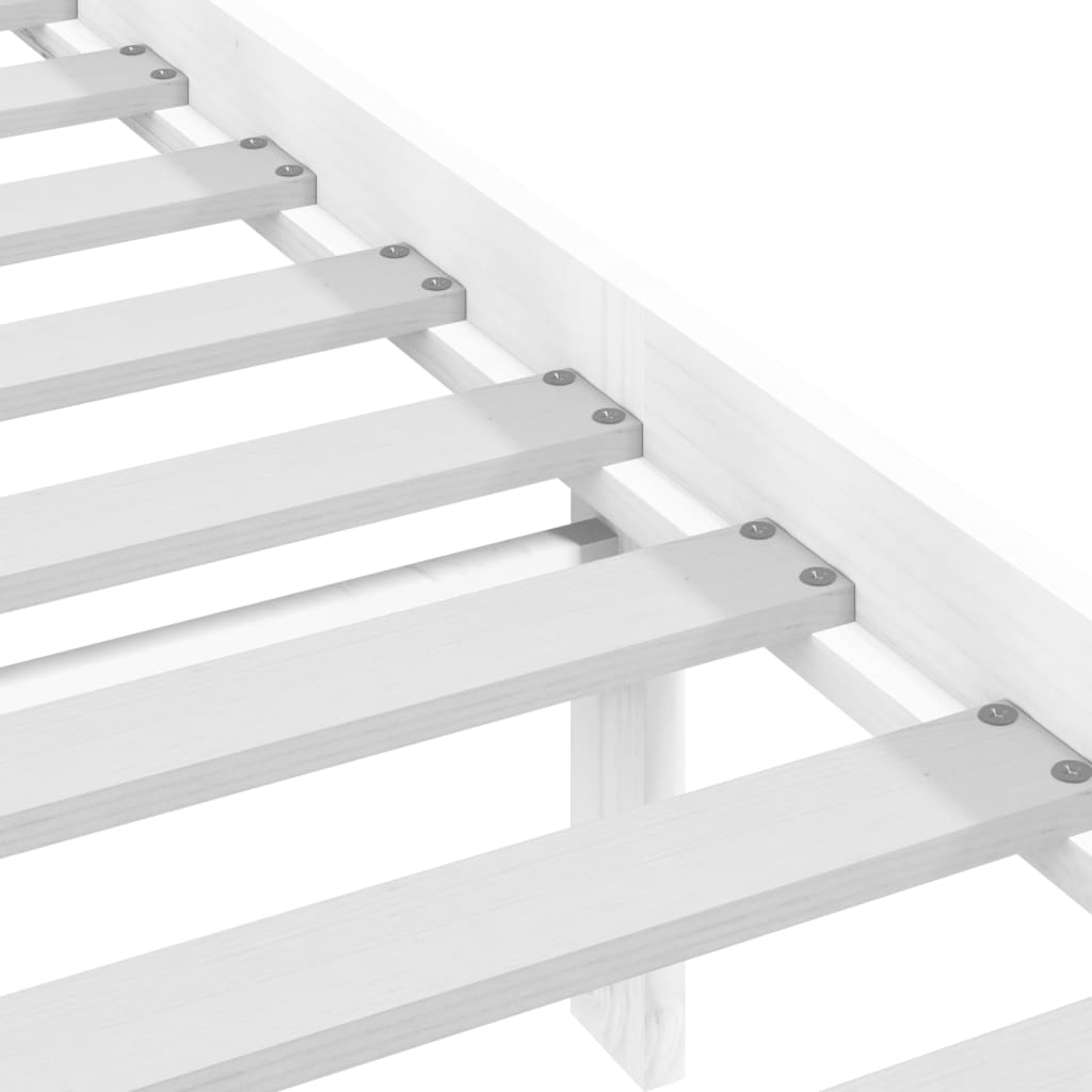 Okvir za krevet od masivnog drva bijeli 200 x 200 cm