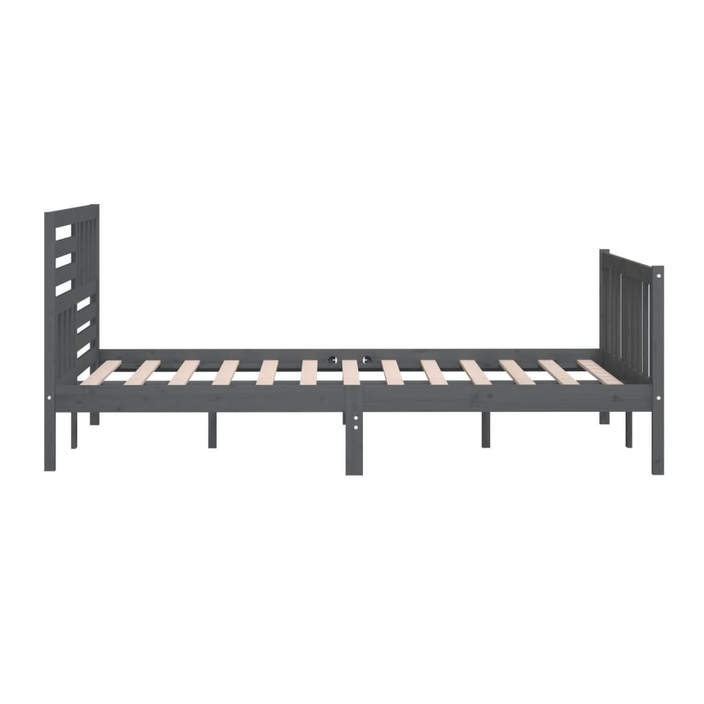 Okvir za krevet od masivnog drva sivi 200 x 200 cm