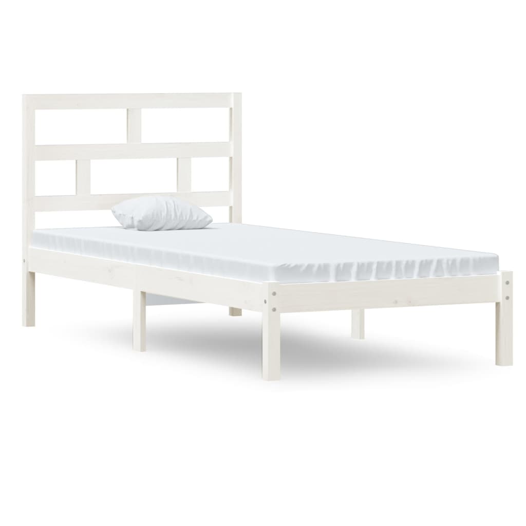 Okvir za krevet bijeli 90x190 cm jednokrevetni masivno drvo