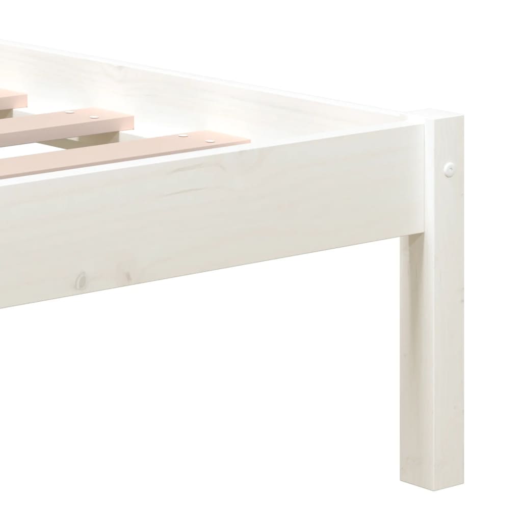 Okvir za krevet od masivne borovine bijeli 160 x 200 cm