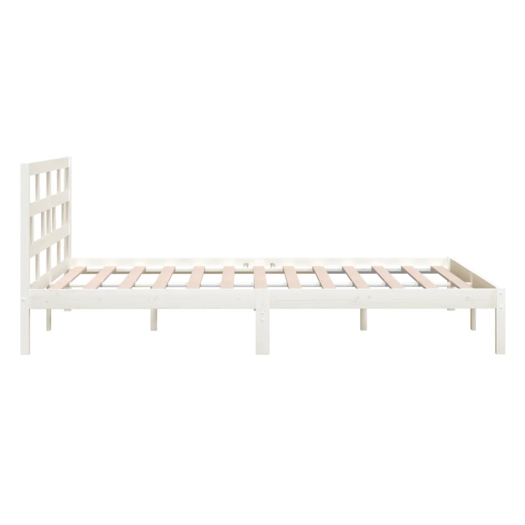 Okvir za krevet bijeli 180x200 cm bračni od masivnog drva