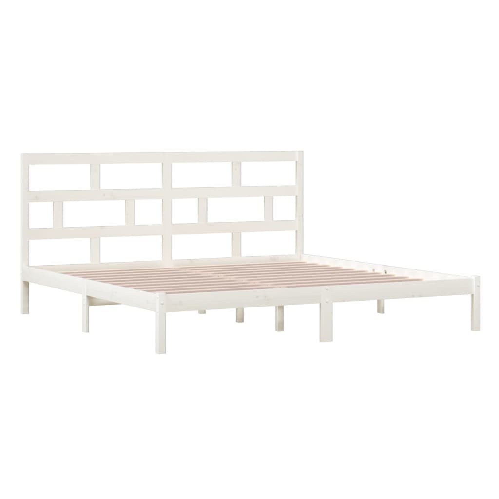 Okvir za krevet od masivne borovine bijeli 200 x 200 cm