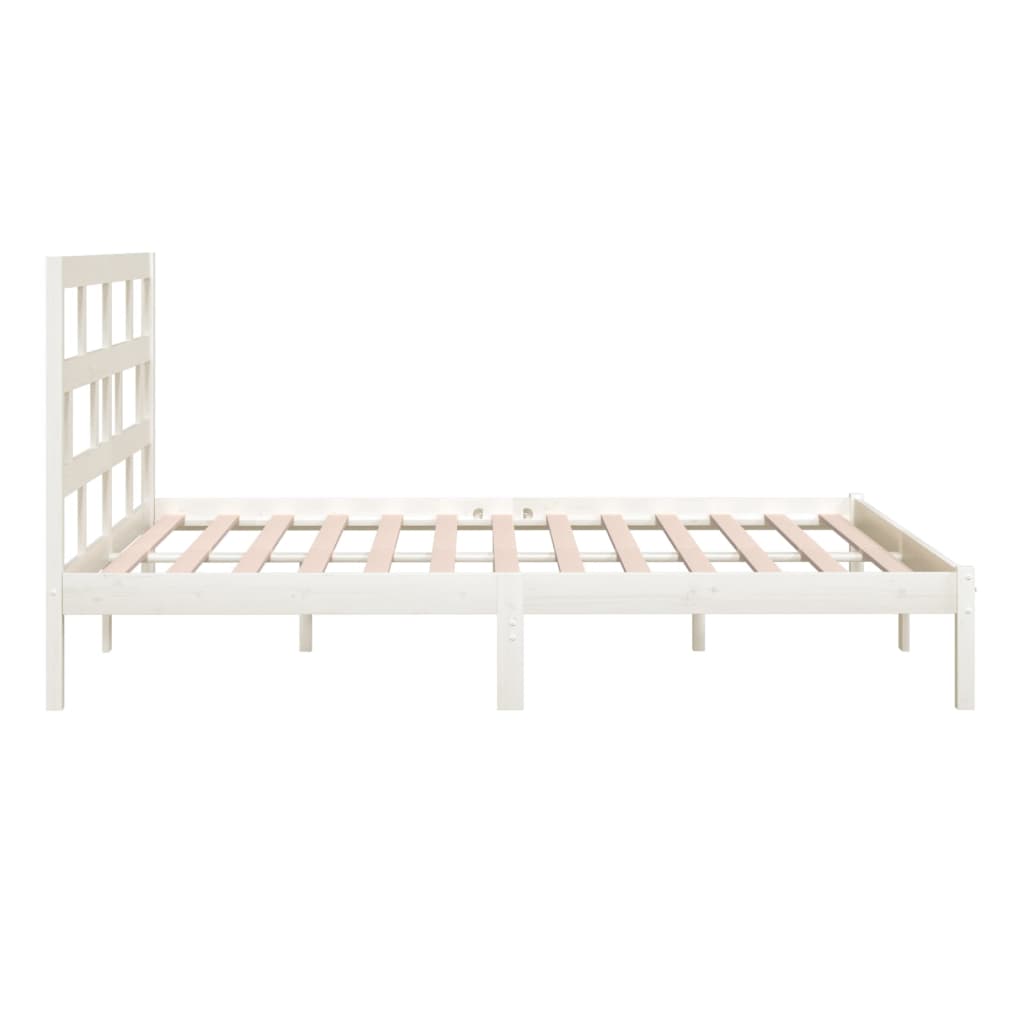 Okvir za krevet od masivne borovine bijeli 200 x 200 cm