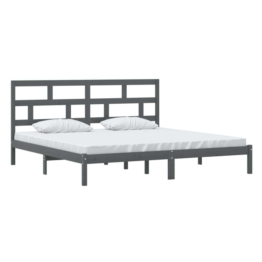 Okvir za krevet od masivne borovine sivi 200 x 200 cm