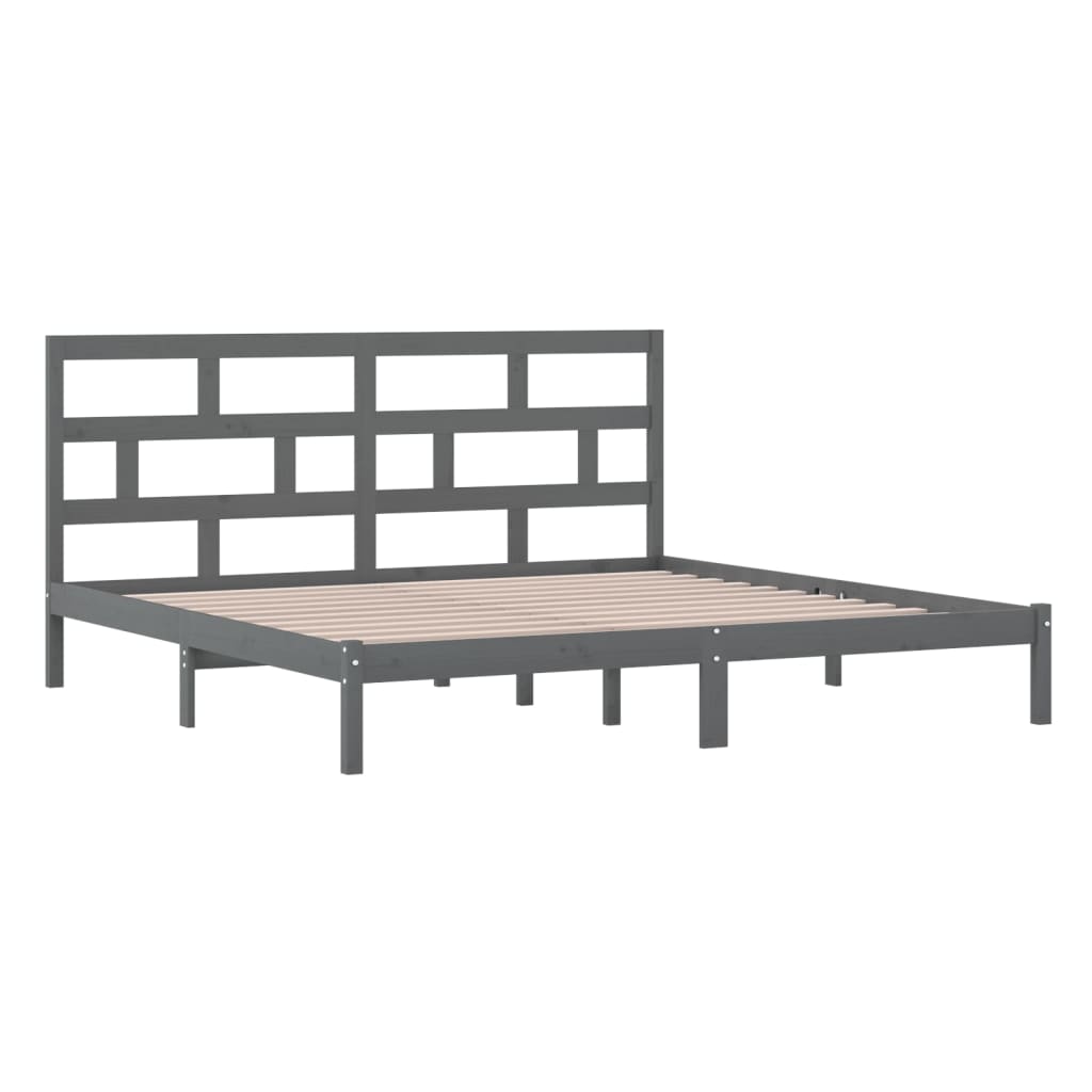 Okvir za krevet od masivne borovine sivi 200 x 200 cm