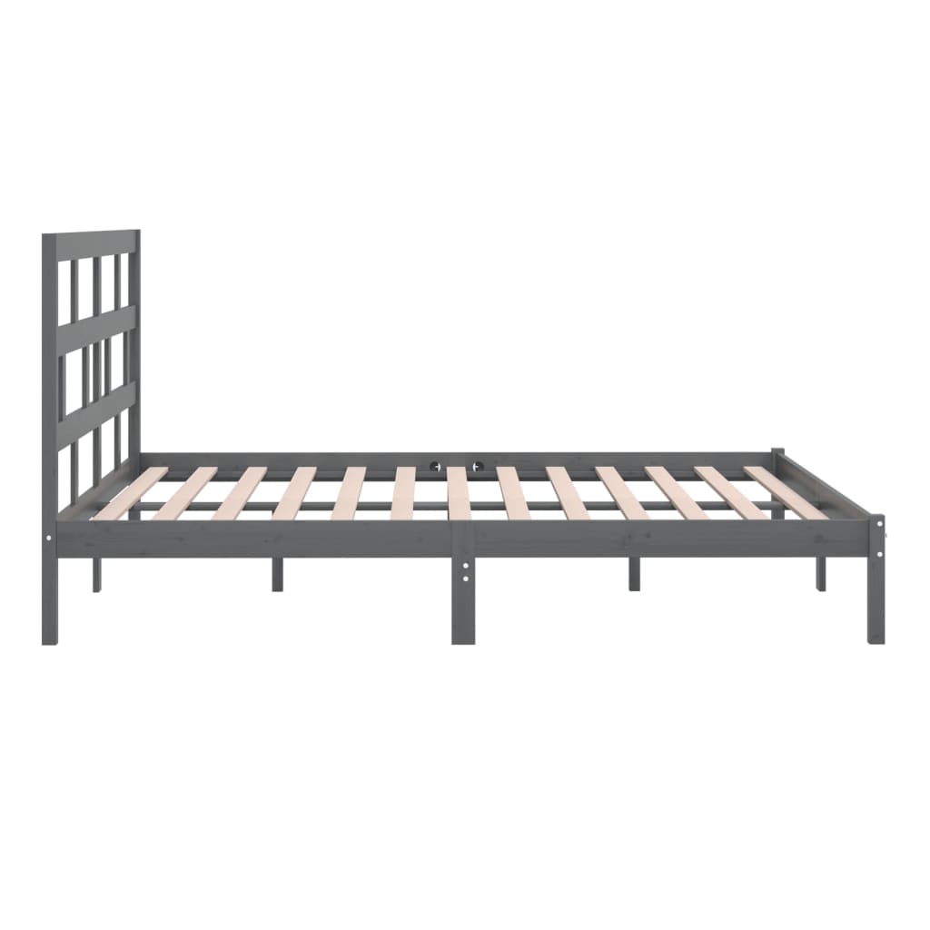 Okvir za krevet od masivne borovine sivi 200 x 200 cm