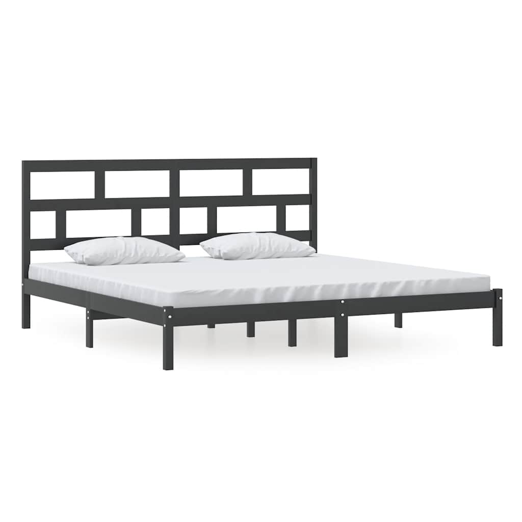 Okvir za krevet od masivne borovine crni 200 x 200 cm