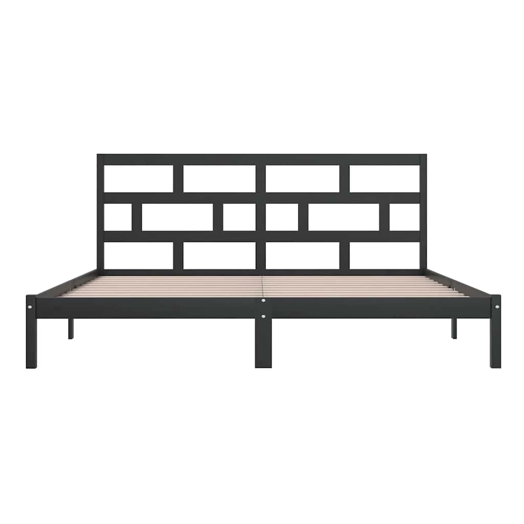 Okvir za krevet od masivne borovine crni 200 x 200 cm