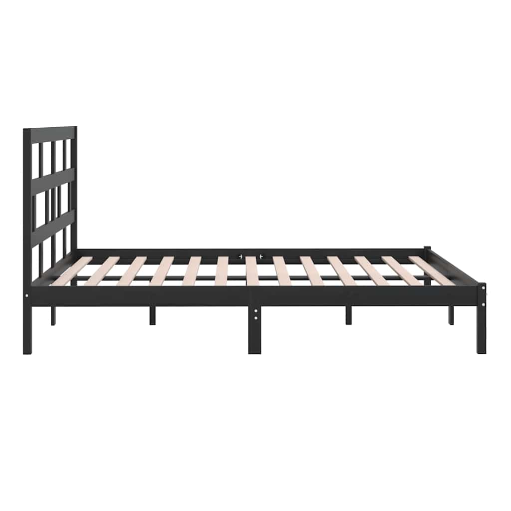 Okvir za krevet od masivne borovine crni 200 x 200 cm